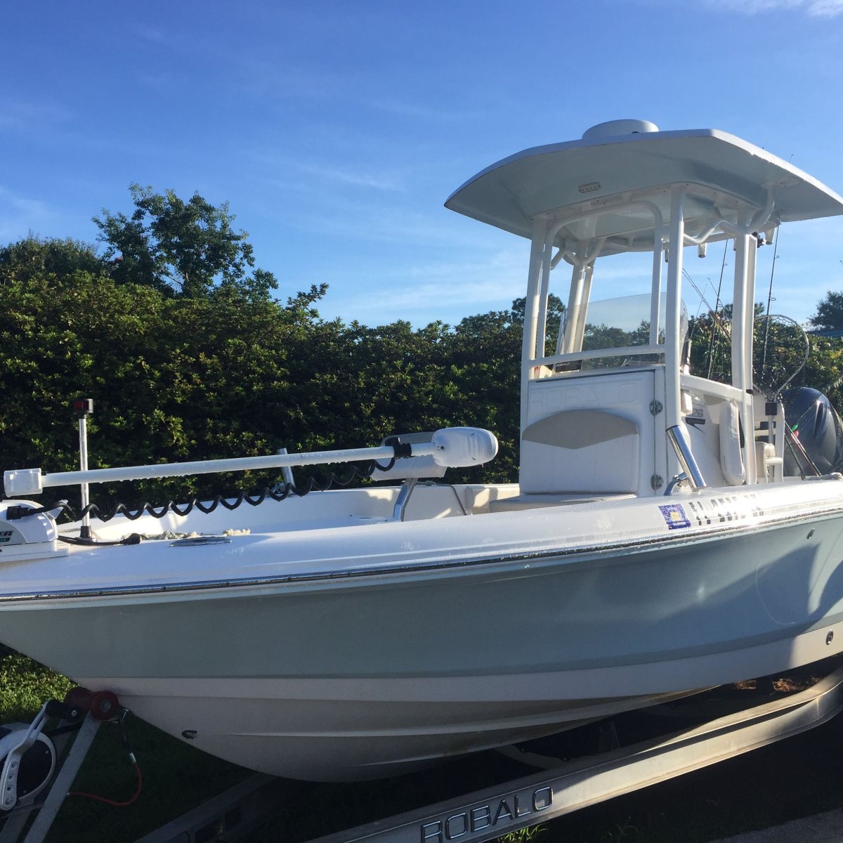 22 foot center console boat on trailer