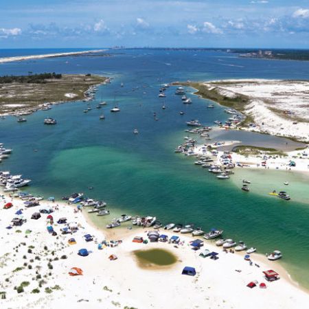 View of Destin islands from the air